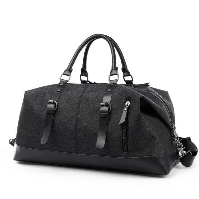 Men’s Water-Resistant Travel Bag – Large Capacity, Black