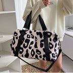 Women’s Sports Shoulder Bag – Stylish Cow Print Travel Duffel