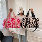 Women’s Sports Shoulder Bag – Stylish Cow Print Travel Duffel