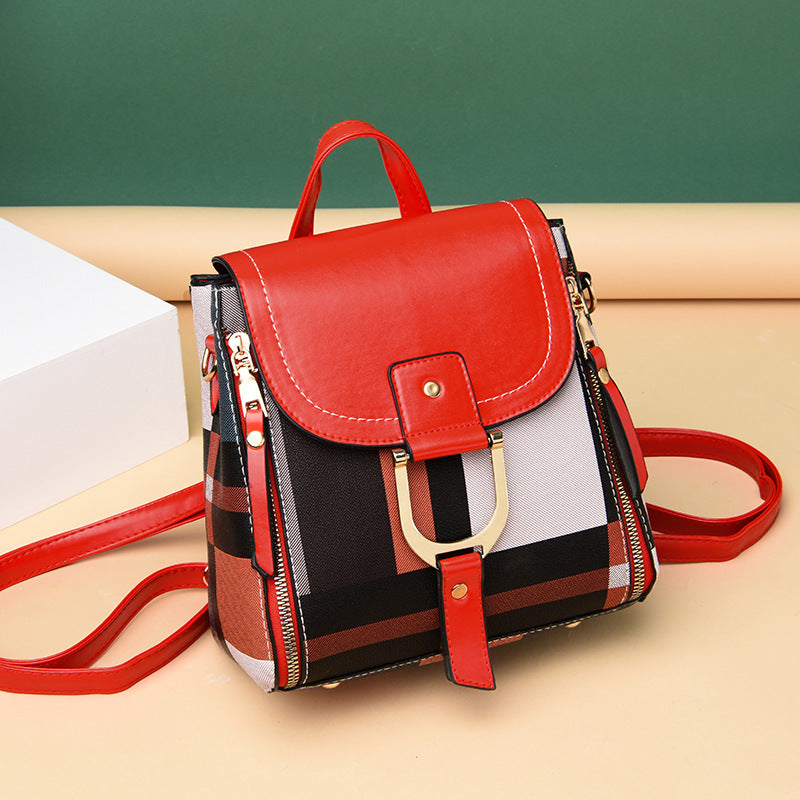 Women’s Grid Backpack – School & Travel Bag for Girls