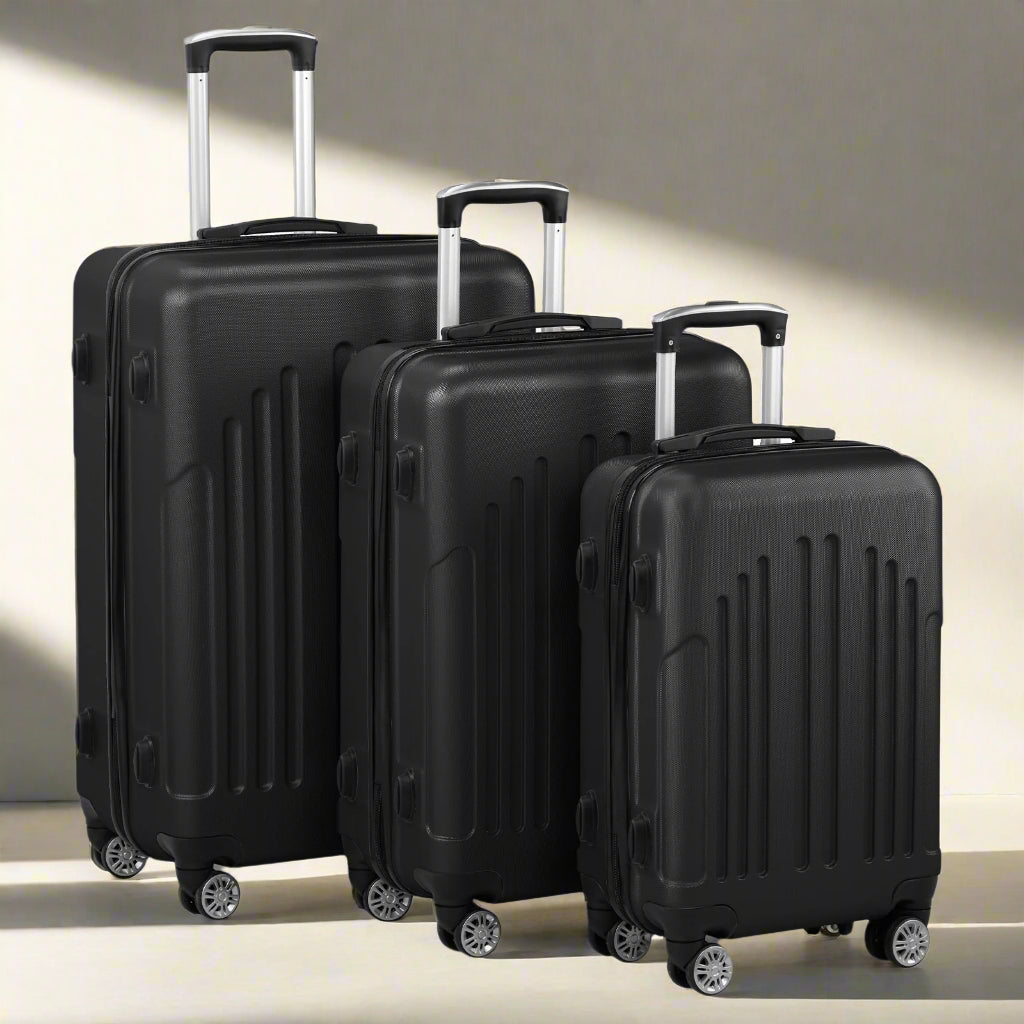 3-in-1 ABS+PC Luggage Set – 20", 24", 28" Suitcases