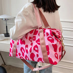 Women’s Sports Shoulder Bag – Stylish Cow Print Travel Duffel