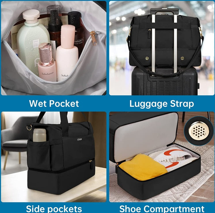 Waterproof Travel Duffel & Gym Bag with Trolley Sleeve
