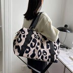 Women’s Sports Shoulder Bag – Stylish Cow Print Travel Duffel