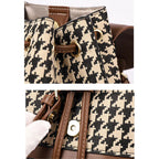 Trendy Houndstooth Travel Backpack for Women & Girls
