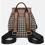 Trendy Houndstooth Travel Backpack for Women & Girls