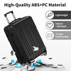 3-in-1 ABS+PC Luggage Set – 20", 24", 28" Suitcases