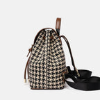 Trendy Houndstooth Travel Backpack for Women & Girls